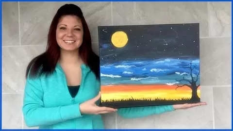 Step-by-step art techniques to create your own landscape acrylic painting. Improve your acrylic painting skills today!