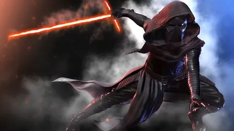 Create Kylo vs Rey in zbrush Vol.1 Suite and Helmet. Course Create Characters for Video games in zbrush