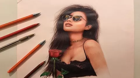 How to Draw a Beautiful Portrait with Colored Ballpoint Pens: The Art of Drawing & Painting with Colored Ballpoint Pens