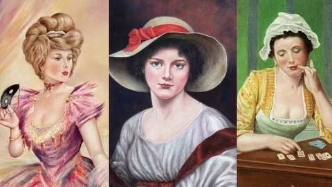 3 Stunning Portraits inside 1 Course! Learn to use Pastel Pencil Techniques to create stunning Victorian Portraits.