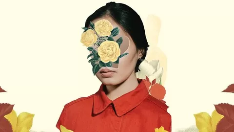Digital collage techniques: learn how to make a botanic portrait step by step