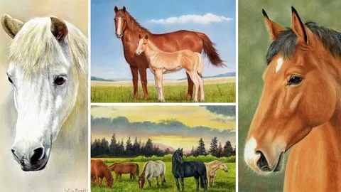 Learn how to draw 4 horse pictures