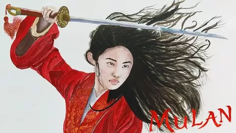A watercolor painting tutorial of the Mulan character inspired from the movie Mulan 2020.