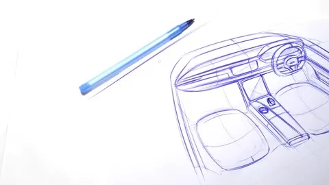 Guiding you through the process of sketching a car interior.