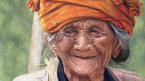 Colored pencils on sanded paper