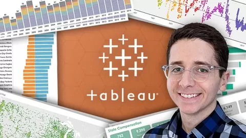 Data analysis w/ Tableau. 10+ hrs video. Prepare for a BI career or Tableau certification (Tableau Server not covered).