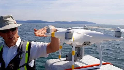 Drone operations and flight techniques for safer marine operations