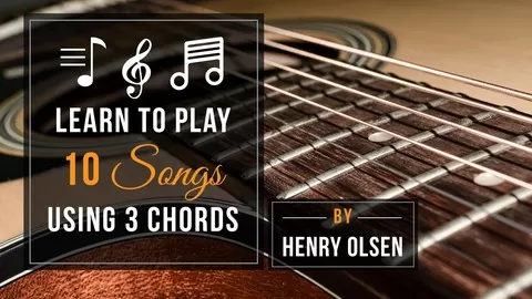 Guitar: Learn to play 10 easy beginner guitar songs using just 3 simple guitar chords.