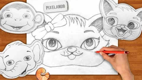 Drawing for kids - Drawing classes for cartoon lovers and kids with simple effective pencil drawing cute animals