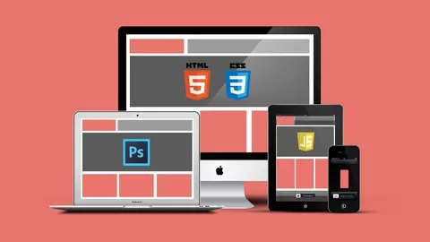 Learn modern web development and convert a photoshop design to a responsive animated HTML5 and CSS3 website from scratch