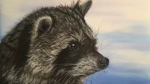 create fur with colored pencils on sanded paper in a quick way