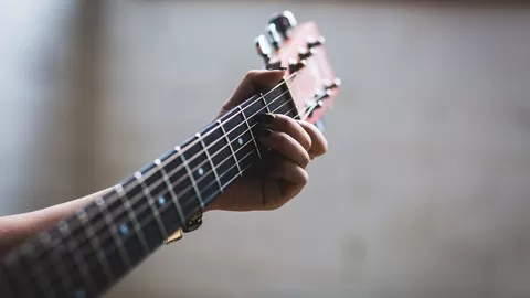 From the first chords to mastering bar/barre chords and strumming patterns