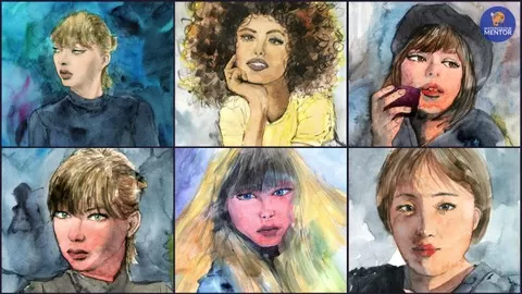 Learn the easy way to create watercolor portraits from any photograph!