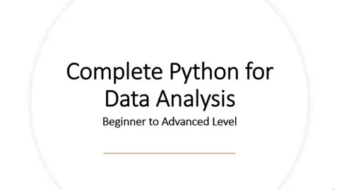 Python is one of the fastest growing Data Analytics Programming Languages.If your goal is to become proficient analyzing data using Python then look no furth...