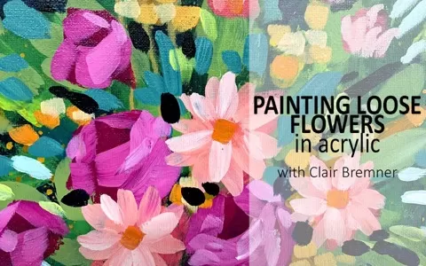 Follow these simple steps to create a floral artwork in acrylic paint. Suitable for beginners
