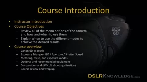 With this course I will be going through the Canon 6D body from top to bottom